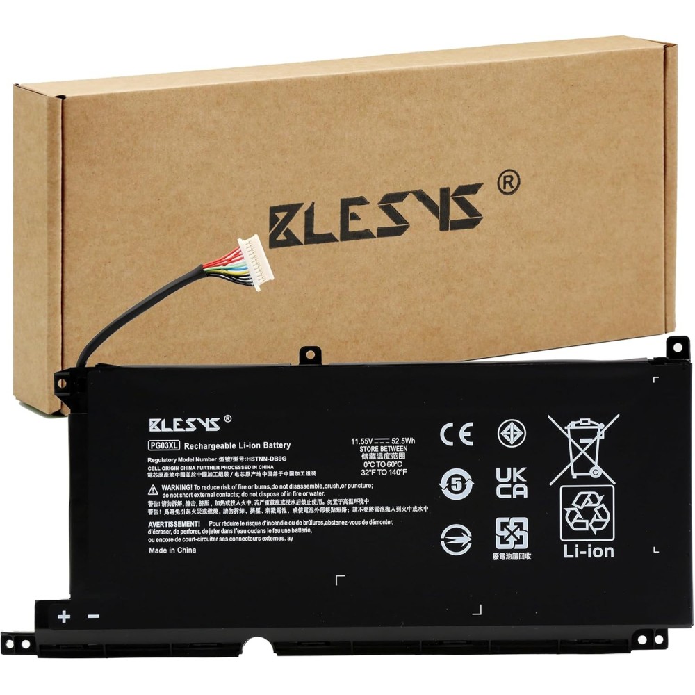 BLESYS PG03XL akkumulátor HP Pavilion laptop, Li- Ion, 11.55V, 52.5 Wh