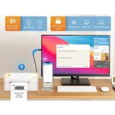 Termálne štítok tlačiarne Bonvoisin JK-402A, USB a Bluetooth 4x6 '' '