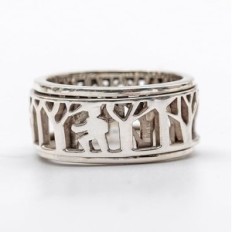 Rotating Ring Man In Nature made of silver 925, 57, 18.1mm