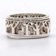 Rotating Ring Man In Nature made of silver 925, 57, 18.1mm