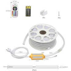 LED NEON Alitove RGB 25m 230V, 80 LED / M IP65, IR daljinski upravljač