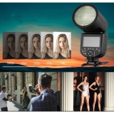 Flash Godox V1N para Nikon con cabeza redonda TTL 76 W, 1/8000 HSS