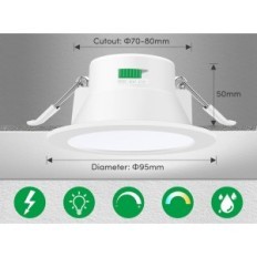 LED λαμπτήρες οροφής Alusso IP65, 10W 800LM, 3000K / 4000K / 5700K, 12 τεμ.