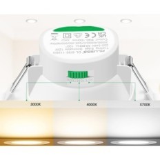 LED taklamper ALUSSO IP65, 10W 800LM, 3000K / 4000K / 5700K, 12 stk.