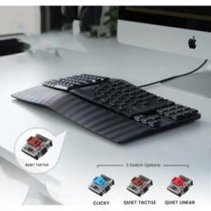 Ενσύρματο μηχανικό πληκτρολόγιο Perixx Periboard-335BR, εργονομικό, μαύρο