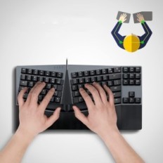 Wired Mechanical Keyboard Perixx Periboard-335Br, Ergonomisk, Sort