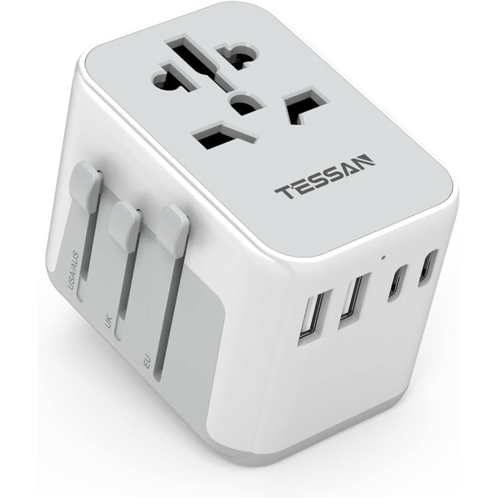 Adattatore universale Tessan 633uc per viaggiare con 2 USB e 2 USB C