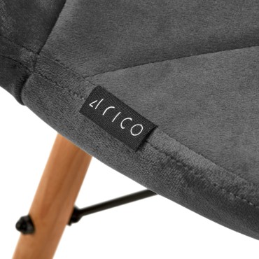 4Rico Kosmetikstol QS-186 grå velour — nærbillede af mærkat