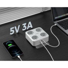 Franču sienas ligzda Tessan TS-302-FR-C, 4000 W, 2 USB-A un 1 USB-C