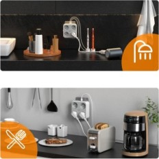 French Wall Socket Tessan TS-302-FR-C, 4000 W, 2 USB-A and 1 USB-C