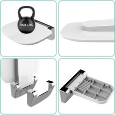 Folding Heufffe sete for dusj, 32,8 x 35 x 27,5 cm, hvit