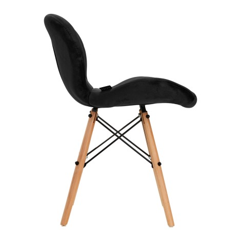Fauteuil cosmétique 4Rico QS-186 velours noir — vue latérale
