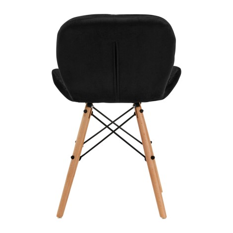 4Rico kosmetikstol QS-186 sort fløjl — bagfra