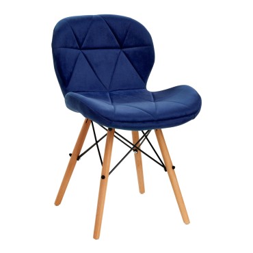 Fauteuil cosmétique 4Rico QS-186 velours marine — vue de face