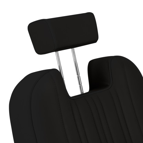 Barber chair Gabbiano Rufo black — close-up of the head