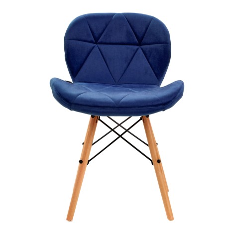4Rico Cosmetic chair QS-186 navy velvet — front view