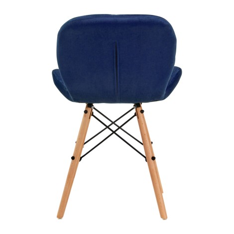 4Rico Kosmetikstuhl QS-186 Navy Velvet — Rückansicht
