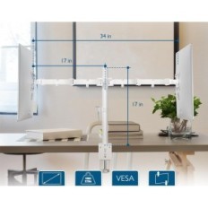Δύο οθόνες Bontec MDM002-WH, 13-27 '' οθόνες, έως 10kg, 75 / 100mm