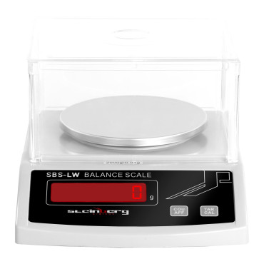 Presná laboratórna hmotnosť so skleneným krytom LED dióda 2000 g / 0,01 g