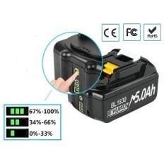 Bonadget 18V 5.0Ah batteri til Makita Tools, 2 stk, brugt