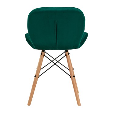 Sedia cosmetica 4Rico QS-186 velluto verde — vista posteriore