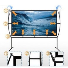 Projektionsskärm med Gtko Getco Tech Stativ, 233x139 cm, 120 ''