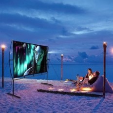 Projeksjonsskjerm med GTKO GetCo Tech Stand, 233x139 cm, 120 ''