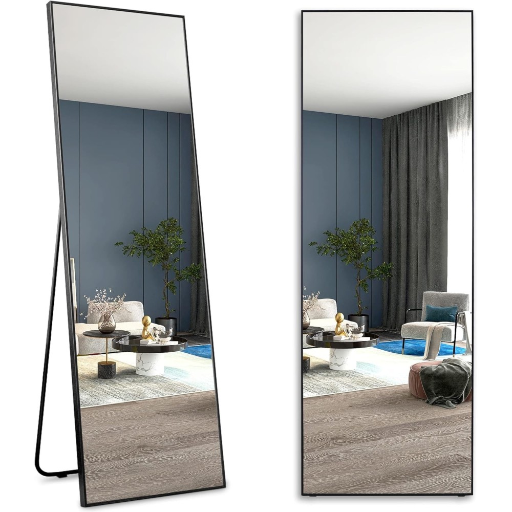 Lustro pełnej długości LVSOMT 160 x 50 cm, stojące, czarne