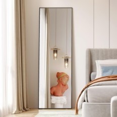 Miroir pleine longueur Lvsomt 160 x 50 cm, debout, noir