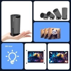 Přenosný Magcubic HY300, 4K, WiFi 6, BT 5,0, 130 '', černá