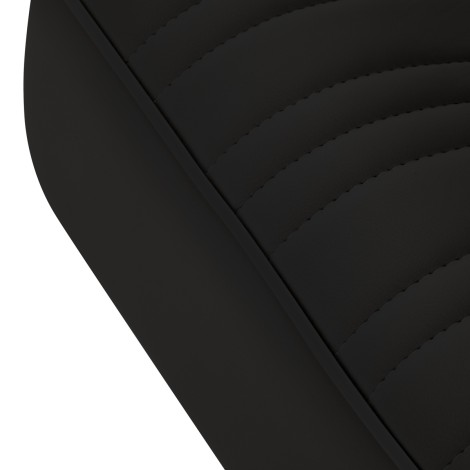 Fauteuil de barbier Gabbiano Rufo noir — gros plan assise