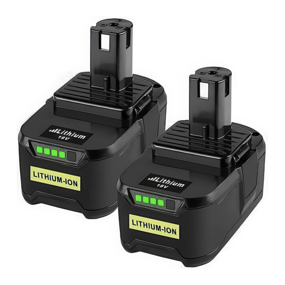 LABTEC P108 RB18L50 18V 5000mAh batteri til Ryobi Tools, 2 stk, brugt