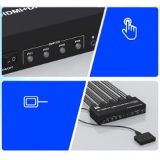 Switch KVM Ritki DKM403B, 4 PC, 3 monitor, 3xUSB 3.0, 8K HDMI