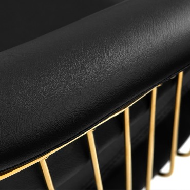Gabbiano unité de lavage coiffure Lille-M or noir — gros plan accoudoir