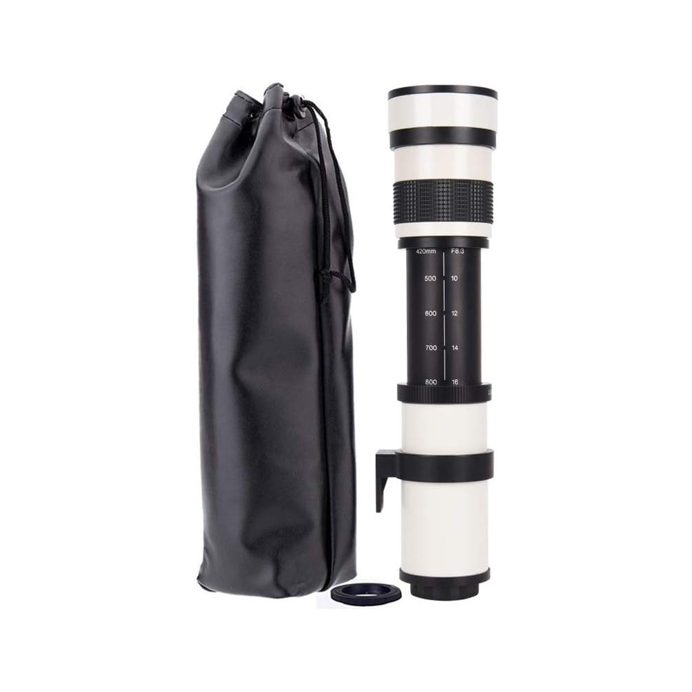 TELINO TELEWEWIEMBERY JINT JT-420, 420-800 mm F / 8.3-16 for Nikon cameras, white