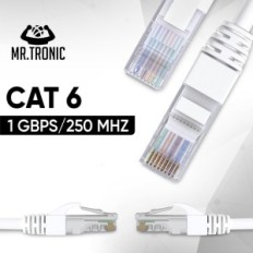 Ethernet-kabel MR. Tronic Cat 6 100m, RJ45, kompatibel med CAT7 / CAT8, Vit