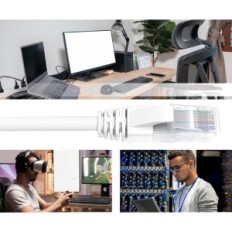 Ethernetový kábel mr. Tronic CAT 6 100M, RJ45, kompatibilný s CAT7 / CAT8, Biela