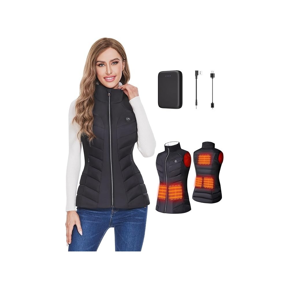 Womens Vest heated Zoseic Heated Clothes, 10000 mAh, black, M