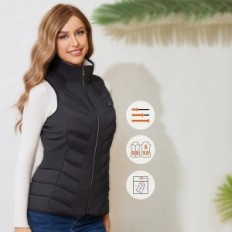 Womens Vest heated Zoseic Heated Clothes, 10000 mAh, black, M