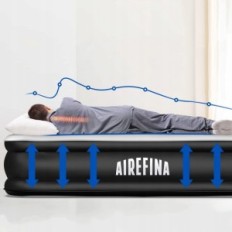 Boomed mattress with 203x152x46 cm AIREFIN QUEEN AF-A08, Used