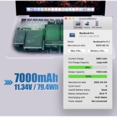 Snssyiy A1493 akumulators klēpjdatoru MacBook, 7000 Mag, 11.34 V, 79.4 Wh