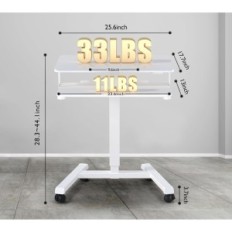 Escritorio de computadora Bontec MWS04-WH, altura ajustable, blanco, exposición