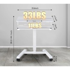 Mesa de computador Bontec MWS04-WH, altura ajustável, branco, exposição