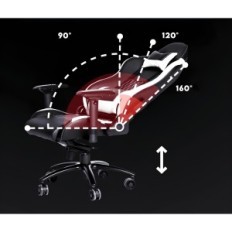 Chaise de jeux Klim Esports d'occasion jusqu'à 150 kg, chaise de bureau noire avec accoudoirs et appui-tête