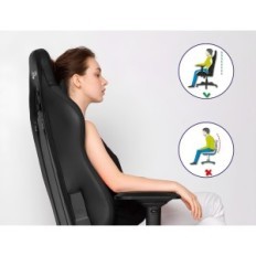 Chaise de jeux Klim Esports d'occasion jusqu'à 150 kg, chaise de bureau noire avec accoudoirs et appui-tête