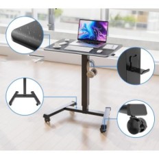 Computer Desk Bontec MWS03, 17,7 "2. X 25.6" SZ. x 28.3 "Højde, sort