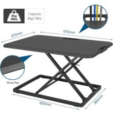 Datorbord Bontec MD03-V02 67x47cm, upp till 8 kg, svart