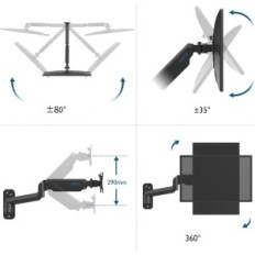Držák monitoru BREAC GWM01, 13-42 '', Wall, VESA 200/100/75, černá