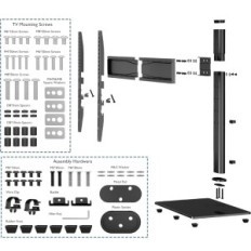Stand de mesa Bontec ST13, 32-65 '', até 45 kg, Vesa 600x400mm