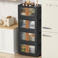 Plastic Haixin 32 L Storage Box, 6 stk, svart